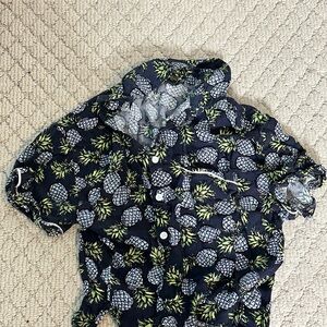 Forever 21 Black Pineapple Print Blouse